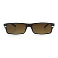 thumbnail image 1 of Mens Narrow Rectangular Plastic Powered Sun Reader Reading Glasses Brown 3.5, 1 of 4