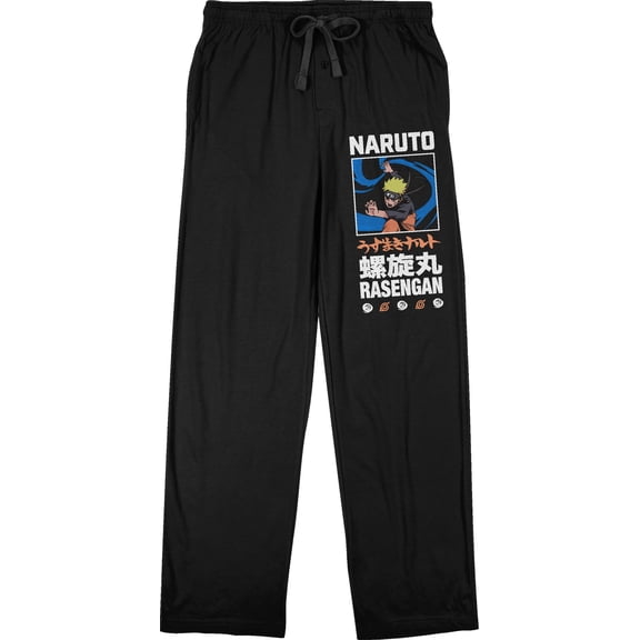 Mens Naruto Shippuden Anime Rasengan Forest Green Sleep Pajama Pants - S