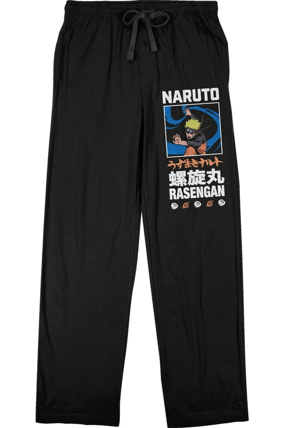 Mens Naruto Shippuden Anime Rasengan Forest Green Sleep Pajama Pants - S