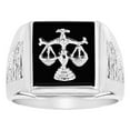 thumbnail image 1 of Mens Natural Black Onyx 14K Libra Scales Ring For Him (White Gold Size 12.5), 1 of 3
