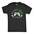 thumbnail image 1 of Mens Natural Born Gamer T Shirt Funny Video Game Lovers Controller Tee for Guys Graphic Tees, 1 of 7