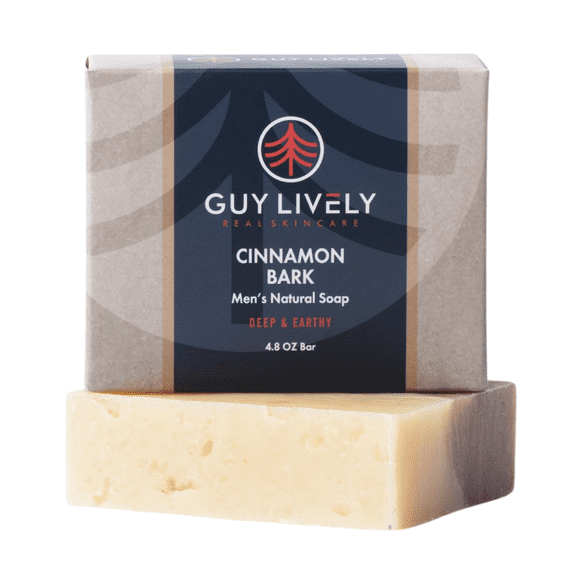 Guy Lively Men's Natural Soap Cinnamon Bark, 4.8 oz - 2 Pack