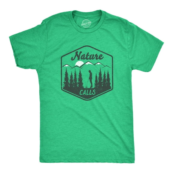 Mens Nature Calls T Shirt Funny Camping Tee Graphic Tees