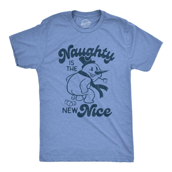 Mens Naughty Is The New Nice T Shirt Funny Winter Snowman Poop Graphic Novelty Tee Graphic Tees
