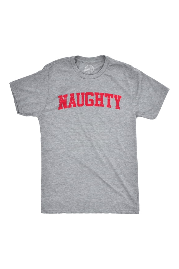 Mens Naughty T Shirt Funny Mischievous Xmas Spirit Lovers Tee for Guys Graphic Tees