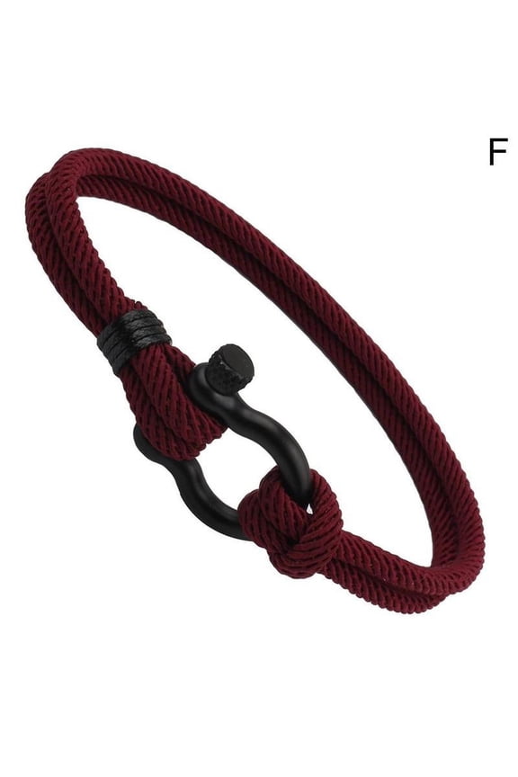 Mens Nautical Rope Braided Bracelet with Clasp for Mens Womens Unisex Friendship Bangle Anchor Wristband Handmade String Woven Cuff Bracelet C2N7