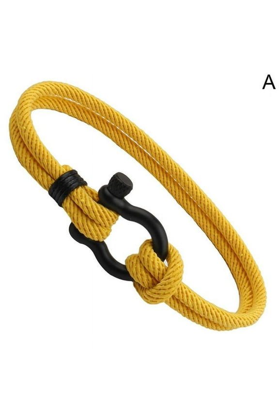 Mens Nautical Rope Braided Bracelet with Clasp for Mens Womens Unisex Friendship Bangle Anchor Wristband Handmade String Woven Cuff Bracelet-NEW