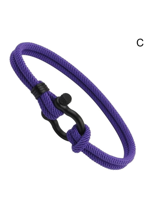 Mens Nautical Rope Braided Bracelet with Clasp for Mens Womens Unisex Friendship Bangle Anchor Wristband Handmade String Woven Cuff Bracelet V5G8