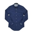 thumbnail image 1 of Mens Navy All-Temp Flex Collar Fitted Broadcloth Dress Shirt 14-14.5 / 32-33, 1 of 1