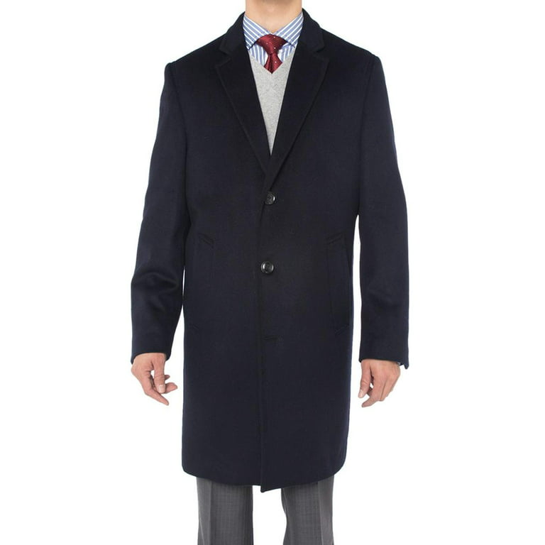 Men's Navy Italian Cashmere Overcoat