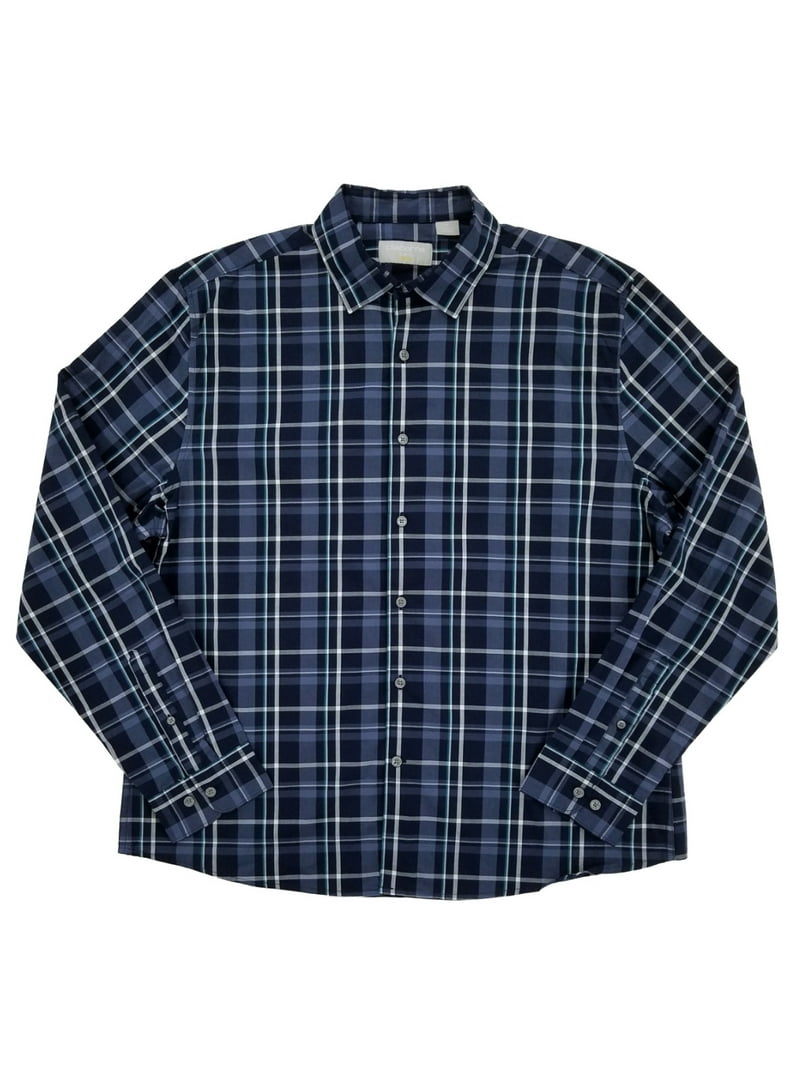 Camicia Uomo Cromoncent A Quadri In Flanella – Blu A Righe – Cotone Morbido – Maniche Lunghe – Taglia XXL (Cina 2XL) - 5