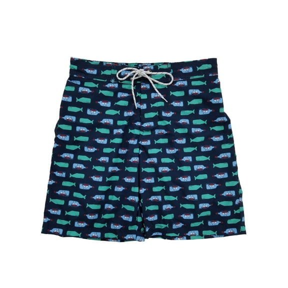 Mens Navy Blue Whale Ship In A Bottle Board Shorts Swim Trunks XL
