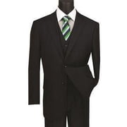 Mens Navy Fine Pinstripe 3 Piece Suit Regular Fit Vinci V2RS-7