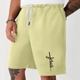 thumbnail image 1 of Mens Navy Printed Drawstring Shorts, Graphic Design, Summer Outdoor & Leisure, 1 of 6