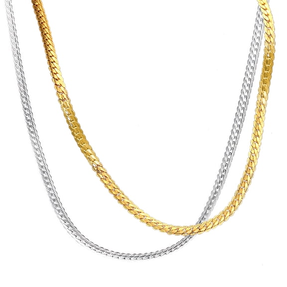 Mens Necklace, Silver Cuban Link Chain for Men, 19.69inch Stainless Steel Cuban Chain, Stylish Gold Chain for Men’s Jewelry Collection(Silver)