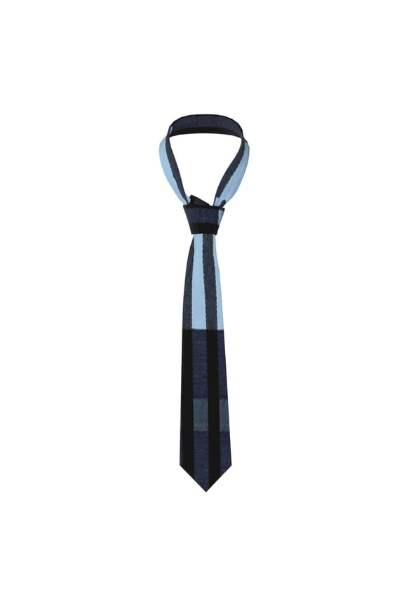 Mens Necktie Soft Silky Tie For Business Wedding Party Daily Office Formal Casual Wear Wrinkle Resistant Midnightblue Buffalo Plaid Check Tartan Scotland_2