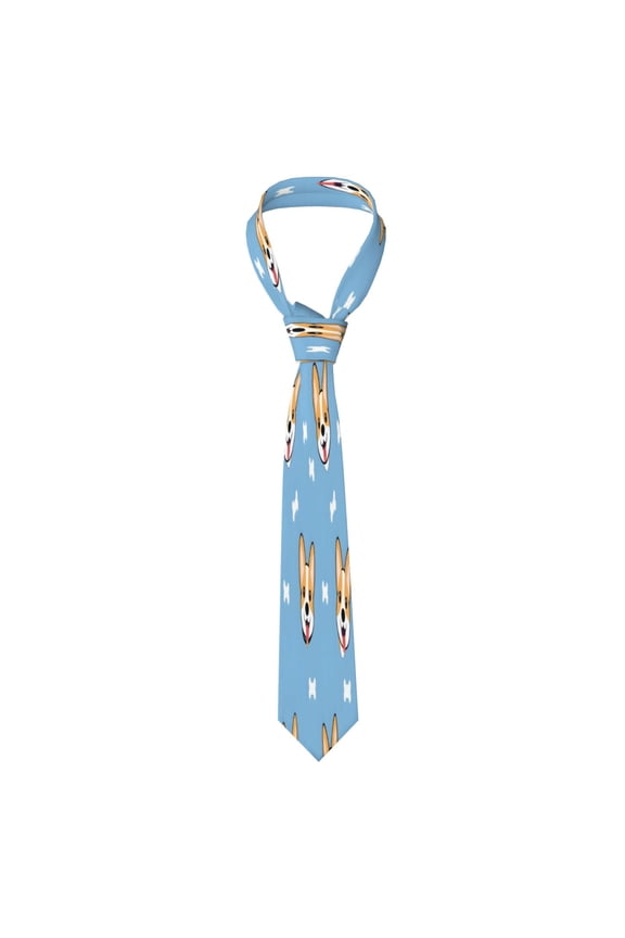 Mens Necktie Soft Silky Tie For Business Wedding Party Daily Office Formal Casual Wear Wrinkle Resistant Animal Dog Cartoon Pattern With Bones