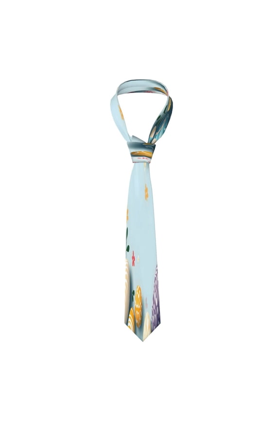 Mens Necktie Soft Silky Tie For Business Wedding Party Daily Office Formal Casual Wear Wrinkle Resistant Cute Rabbit Flower Easter