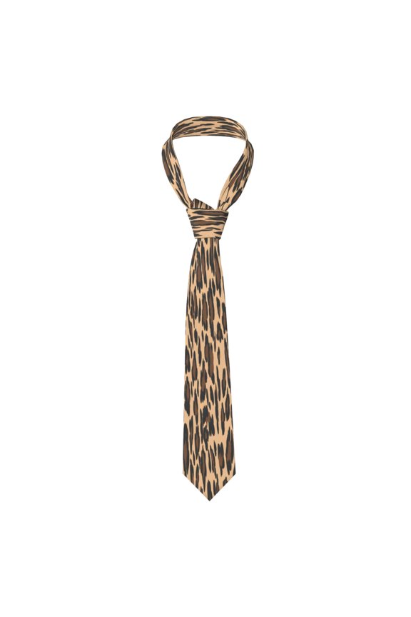 Mens Necktie Soft Silky Tie For Business Wedding Party Daily Office Formal Casual Wear Wrinkle Resistant Leopard Skin Print Style Darkgreen_4