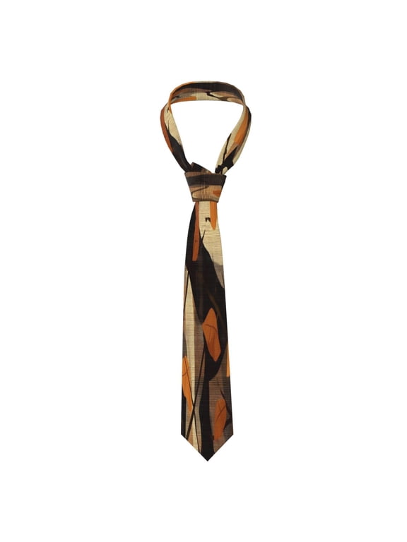 Mens Necktie Soft Silky Tie For Business Wedding Party Daily Office Formal Casual Wear Wrinkle Resistant Plaid Fall Camo Brown_3