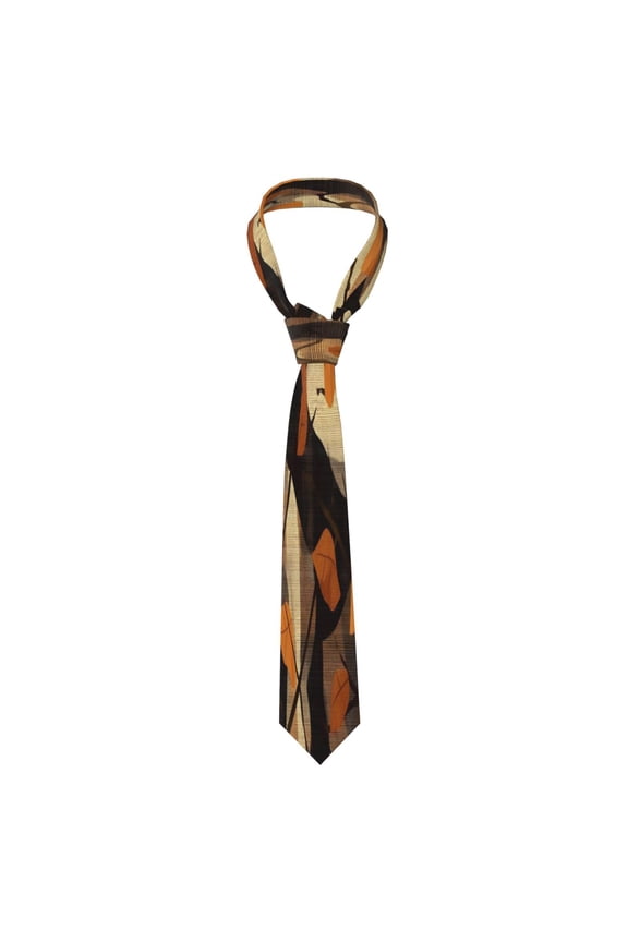 Mens Necktie Soft Silky Tie For Business Wedding Party Daily Office Formal Casual Wear Wrinkle Resistant Plaid Fall Camo Brown_3