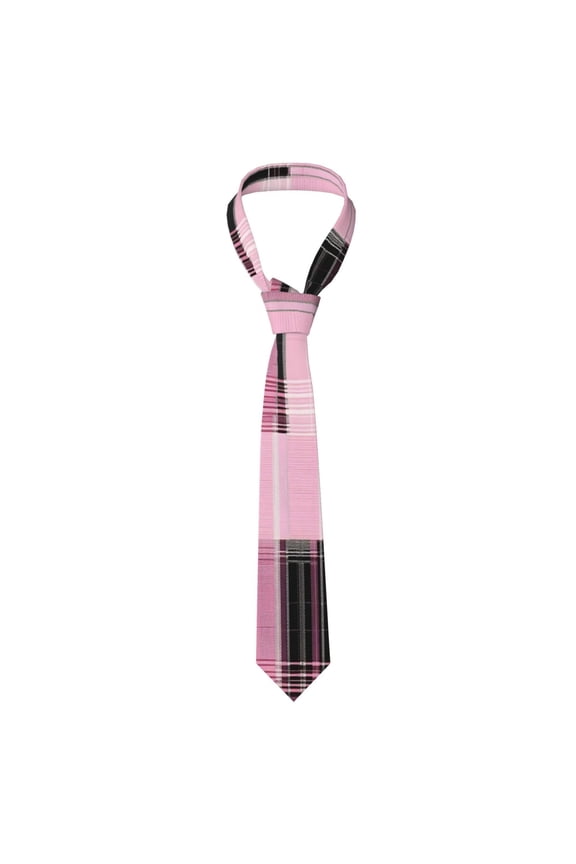 Mens Necktie Soft Silky Tie For Business Wedding Party Daily Office Formal Casual Wear Wrinkle Resistant Plaid Fall Camo Pink_4