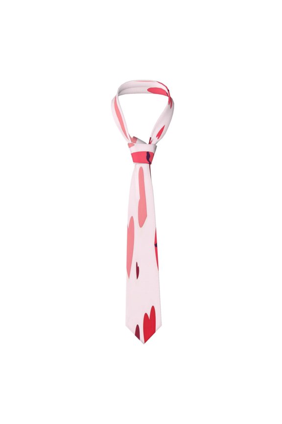 Mens Necktie Soft Silky Tie For Business Wedding Party Daily Office Formal Casual Wear Wrinkle Resistant Red Lips And Hearts
