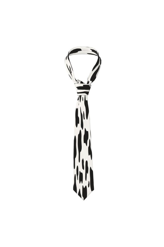 Mens Necktie Soft Silky Tie For Business Wedding Party Daily Office Formal Casual Wear Wrinkle Resistant Simple Cow Print Pattern, Vector Art Style_1