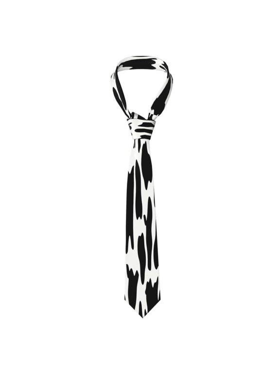 Mens Necktie Soft Silky Tie For Business Wedding Party Daily Office Formal Casual Wear Wrinkle Resistant Simple Cow Print Pattern, Vector Art Style_4