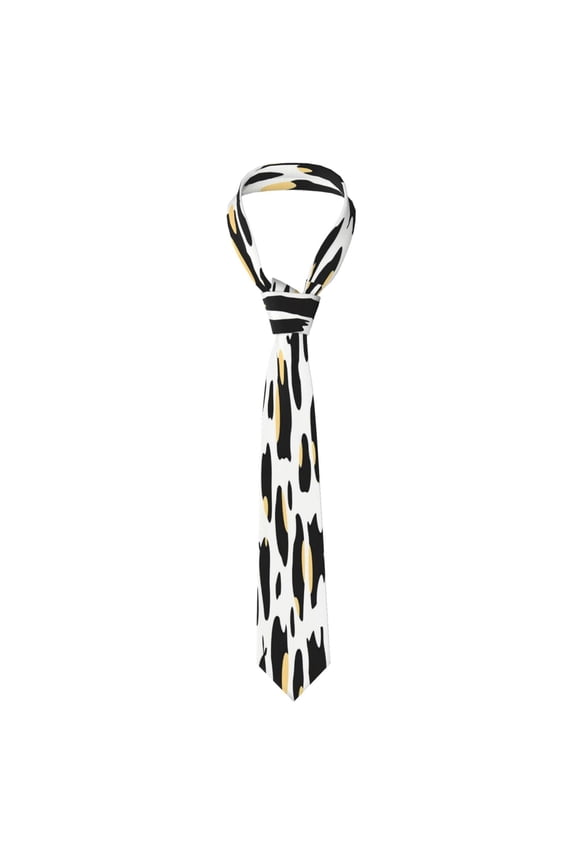 Mens Necktie Soft Silky Tie For Business Wedding Party Daily Office Formal Casual Wear Wrinkle Resistant Simple Cow Print Pattern1_2