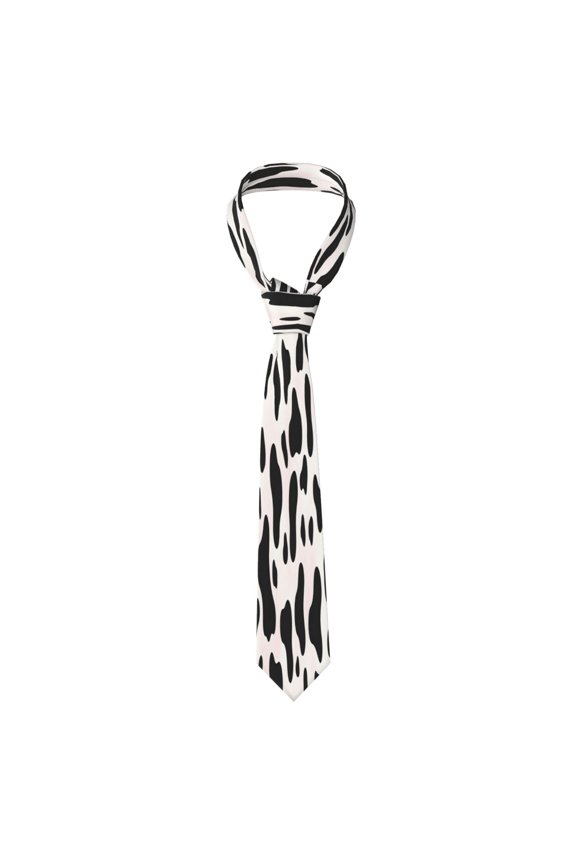 Mens Necktie Soft Silky Tie For Business Wedding Party Daily Office Formal Casual Wear Wrinkle Resistant Simple Cow-Print Pattern1_4