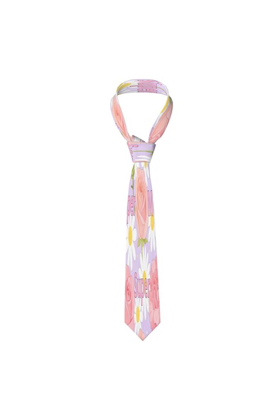 Mens Necktie Soft Silky Tie For Business Wedding Party Daily Office Formal Casual Wear Wrinkle Resistant Super Mom Flower Mother'S Day