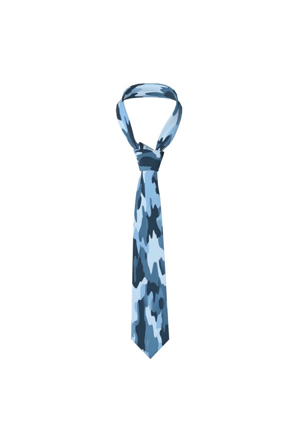 Mens Necktie Soft Silky Tie For Business Wedding Party Daily Office Formal Casual Wear Wrinkle Resistant Vector Camouflage Pattern Blue_3