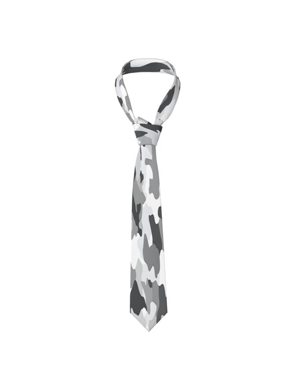 Mens Necktie Soft Silky Tie For Business Wedding Party Daily Office Formal Casual Wear Wrinkle Resistant Vector Camouflage Pattern Gray_2