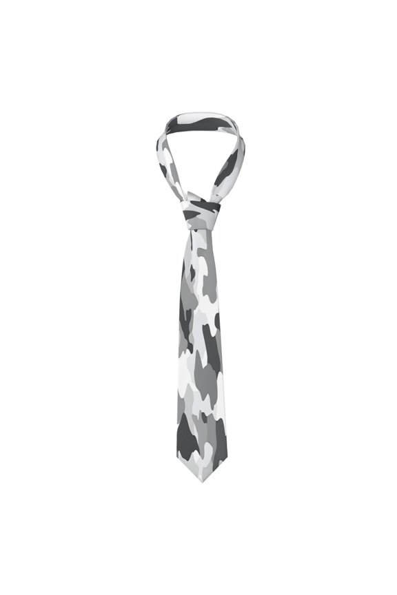 Mens Necktie Soft Silky Tie For Business Wedding Party Daily Office Formal Casual Wear Wrinkle Resistant Vector Camouflage Pattern Gray_2