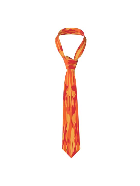 Mens Necktie Soft Silky Tie For Business Wedding Party Daily Office Formal Casual Wear Wrinkle Resistant Vector Camouflage Pattern Orange Red_2