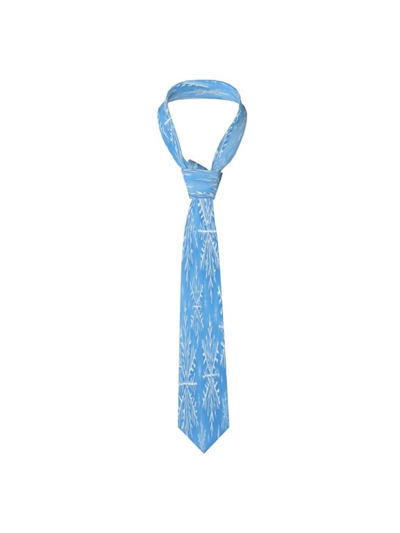 Mens Necktie Soft Silky Tie For Business Wedding Party Daily Office Formal Casual Wear Wrinkle Resistant Winter Snowflake Pattern