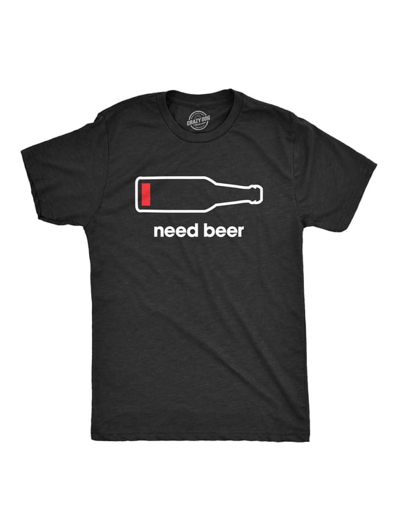 Mens Need Beer T shirt Funny Low Battery Dad Gift Graphic Sarcastic Humor Tee Graphic Tees