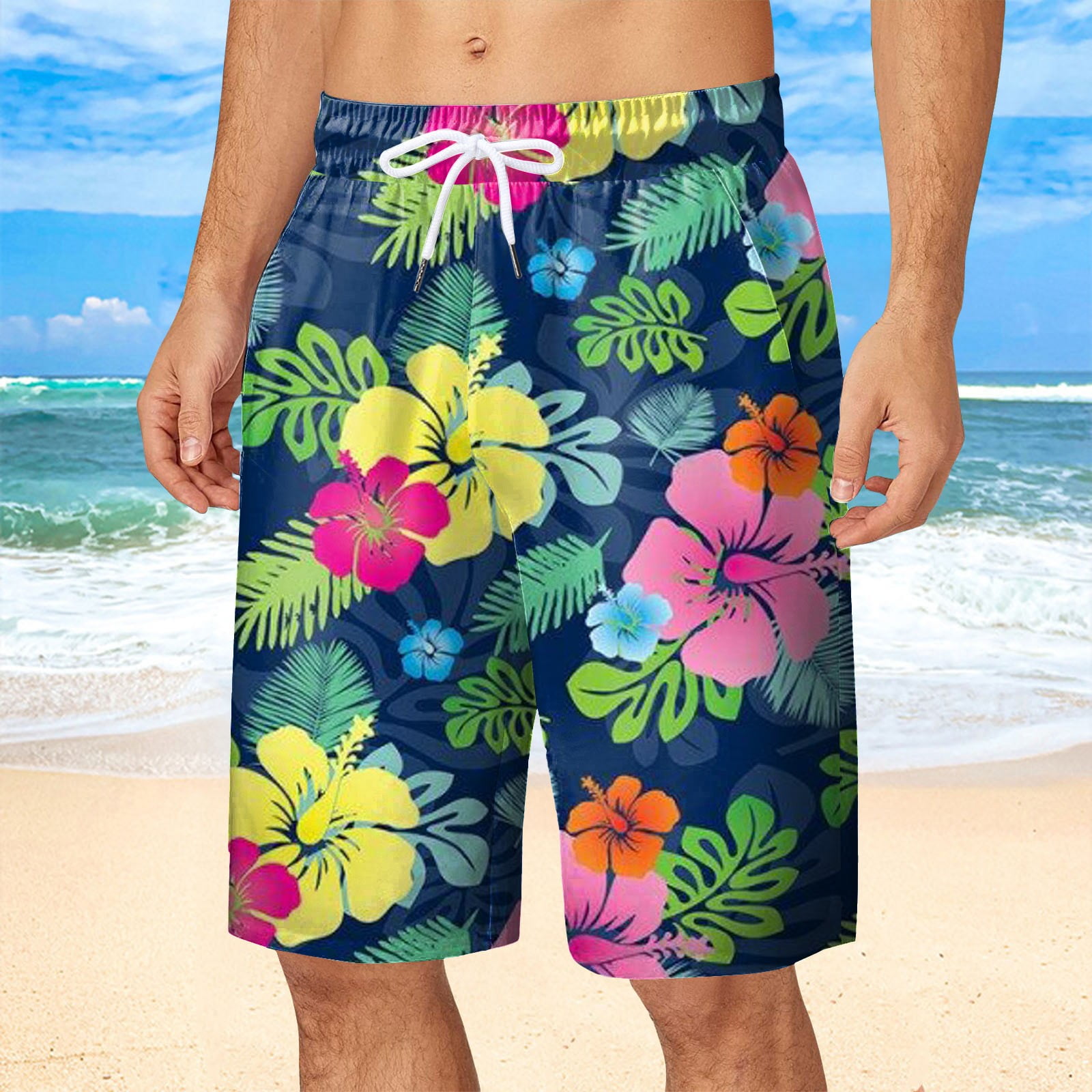 Mens Neon Swim Trunks Haves Swim Swimwear Boys Hawaiian Suit Clothes