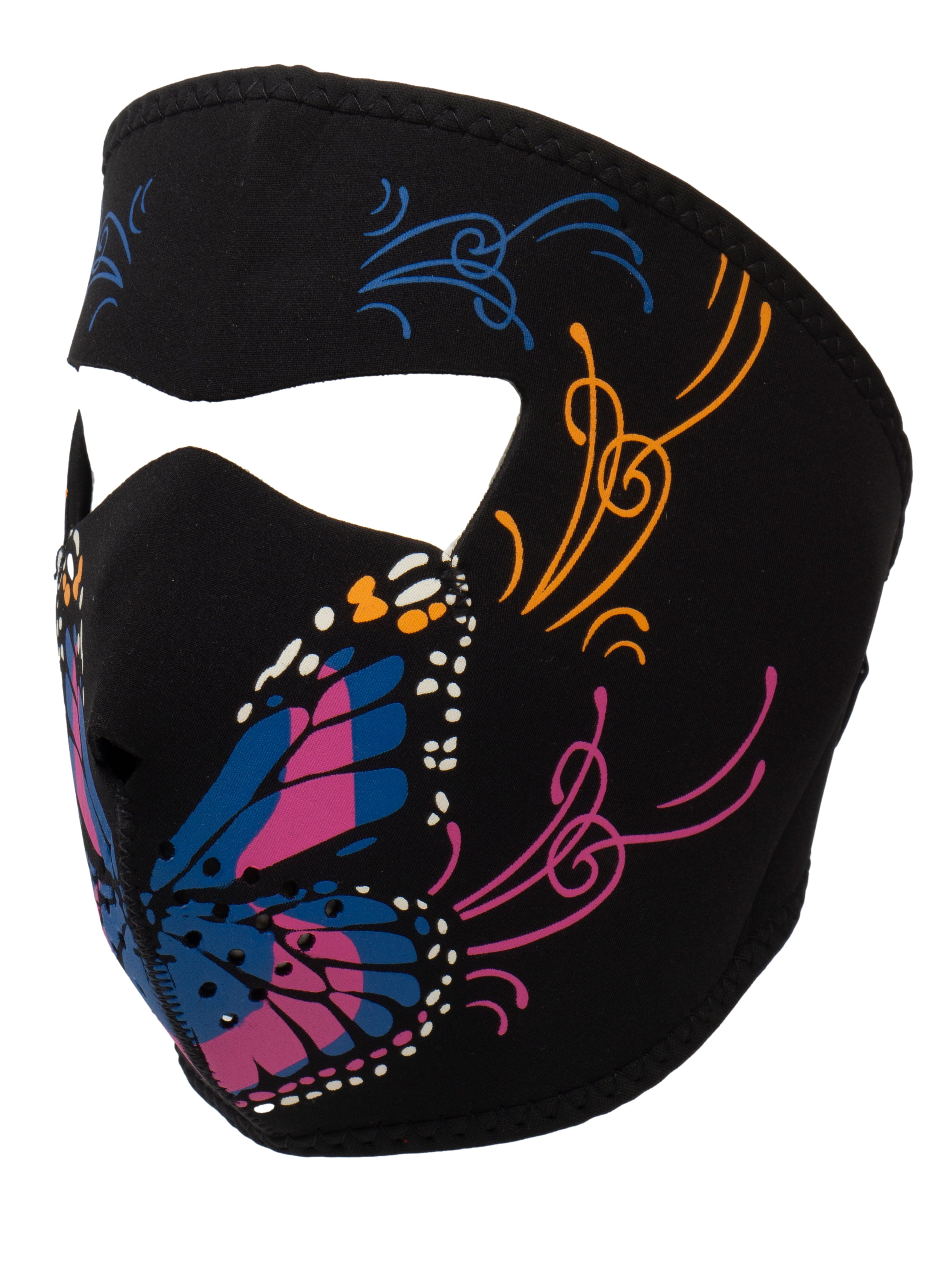 Mens Neoprene Face Mask - Cold Weather Outdoor Mask, Colorful Butterfly ...