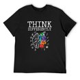 thumbnail image 1 of Mens Neurodiversity Shirt - Think Differently ADHD Autism Tshirt Black 2X-Large, 1 of 5