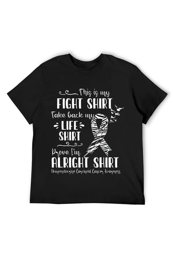 Mens Neuroendocrine Carcinoid Cancer Awareness My Fight T-Shirt Black