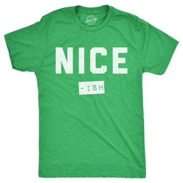 Mens Nice Ish T Shirt Funny Xmas Party Santas List Joke Tee For Guys Graphic Tees