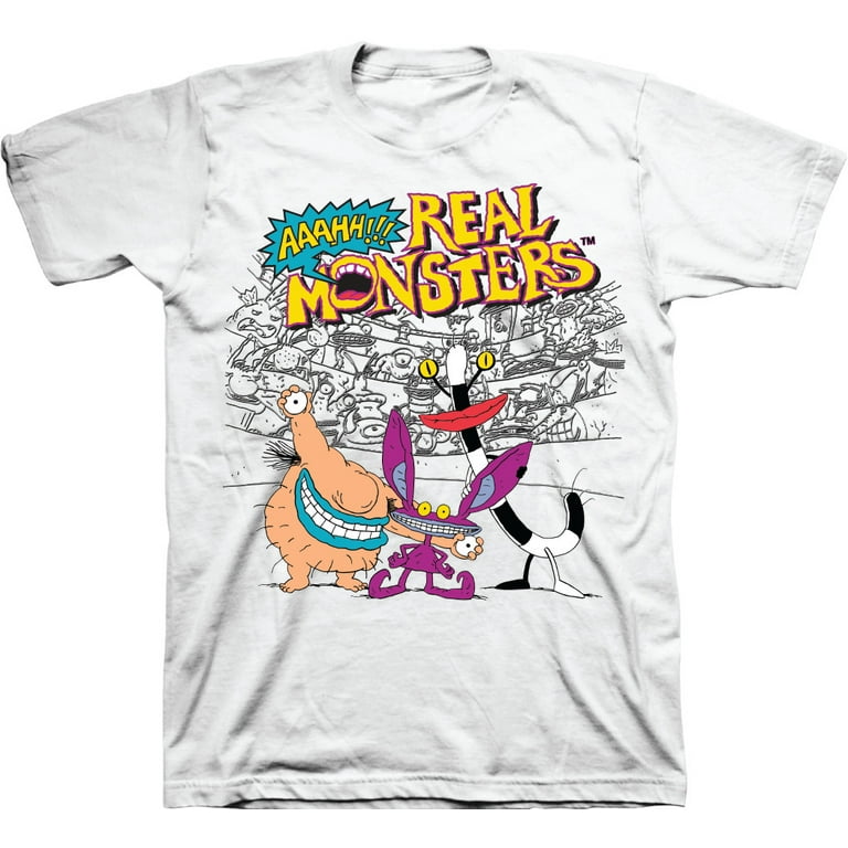 Mens Nickelodeon AAAHH REAL MONSTERS Shirt - Retro Nick Real Monsters tee -  Classic Nick Graphic T-Shirt (White, Small) - Walmart.com