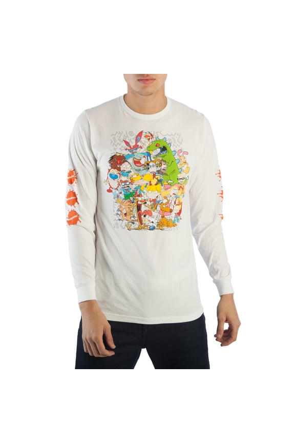 Mens Nickelodeon Shirt Nickelodeon Long Sleeve Shirt Nickelodeon Long Sleeve Tee-Large