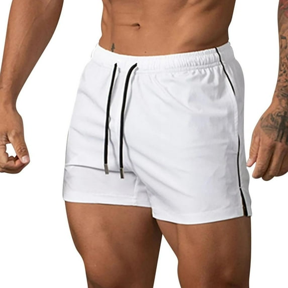Mens Night Shorts Sports Shorts for Men Man Clothes Comfortable Shorts for Men Athletic Shorts Mens Shorts Drawstring Clearance Mens Shorts, White, L