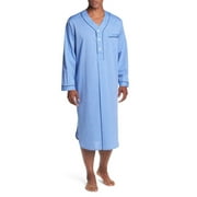 Mens Nightgown Loose Comfy Pajamas Long Sleeves Soft Plain Night shirts Henley Big Tall Sleepwear Loungewear