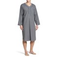 thumbnail image 1 of Mens Nightgowns with Pocket Long Sleeve Muslim Night Shirts Button V Neck Pullover Lightweight Solid Knee Length Loungewear Sleepshirts, 1 of 5