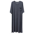 thumbnail image 1 of Mens Nightshirt Cotton Modal Nightgown V Neck Short Sleeve PJ Soft Long Sleepwear Loose Pajamas Sleep Shirt, 1 of 5