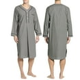 thumbnail image 1 of Mens Nightshirt Cotton Sleep Shirt Long Sleeves Henley Nightgown Loose Saudi Arab Kaftan Dubai Robe with Pockets Sleepwear, 1 of 6